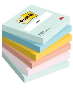 Samolepiaci bloček Post-it BEACHSIDE, veľkosť 76x76 mm, 6 bločkov po 100 lístkov