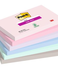Samolepiaci bloček Post-it Super Sticky SOULFUL, veľkosť 76x127 mm, 6 bločkov po 90 lístkov