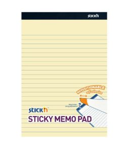 Poznámkový samolepiaci blok Stick’n Hopax žltý linajkový, 25,4x17,8 mm, 50 listov