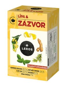 Čaj LEROS bylinný Čajová chvíľka lipa & zázvor HB 20 x 2 g