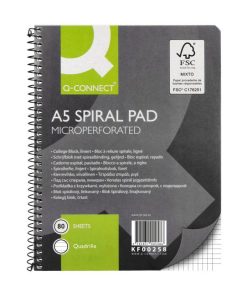 Blok College Q-CONNECT A5, 80 listov, štvorčekový
