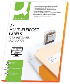 Etikety univerzálne 105x35mm Q-CONNECT A4 100 hárkov