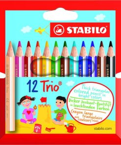 Farbičky STABILO Trio hrubé a krátke, v kartónovom obale, 12 ks