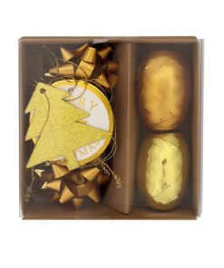 Veľká vianočná súprava na balenie darčekov zlatá