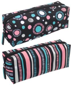 Puzdro na perá DONAU Bodky / Prúžky 6ks