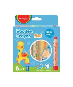 Voskovo - akvarelové farbičky KEYROAD, 6 farieb + strúhadlo