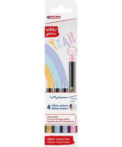 Sada popisovačov edding 1200/4S glitter,  pastelové farby