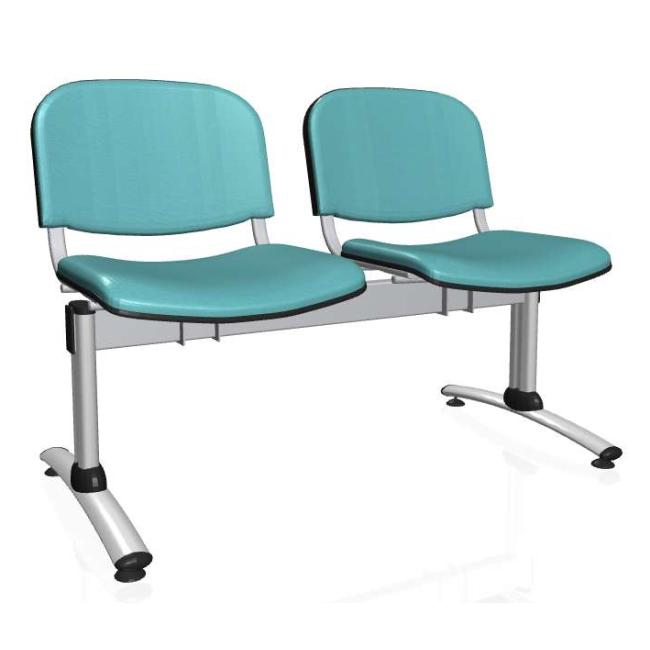 2-miestna lavica Imperia, konštrukcia sivá, zdr. ekokoža KN0061 modrá - Image 2