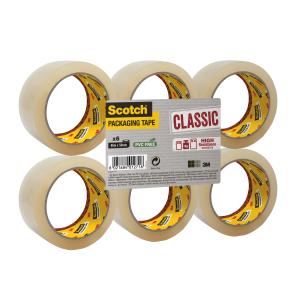 Baliaca lepiaca páska Scotch , neobsahuje PVC, transparentná, 48mm x 50m, 6 roliek