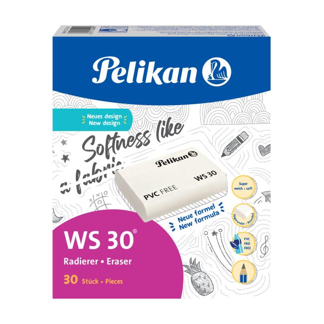 Guma bez PVC Pelikan WS 30 L krémová 30 ks - Image 2