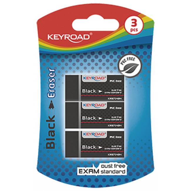 Guma KEYROAD Black, blister 3 ks, čierna - Image 2