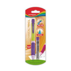 Mikroceruzka KEYROAD SMOOZZY Ergo 0,7 mm s náhr.tuhami, blister, mix farieb