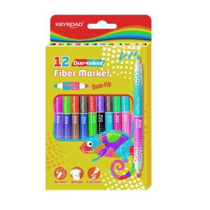 Školské fixky KEYROAD DUO, 12 ks/24 farieb