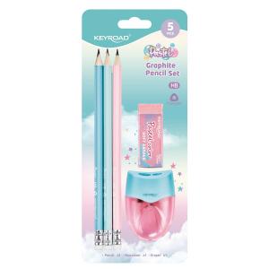 Súprava školských pomôcok KEYROAD Pastel, blister 5 ks, mix farieb