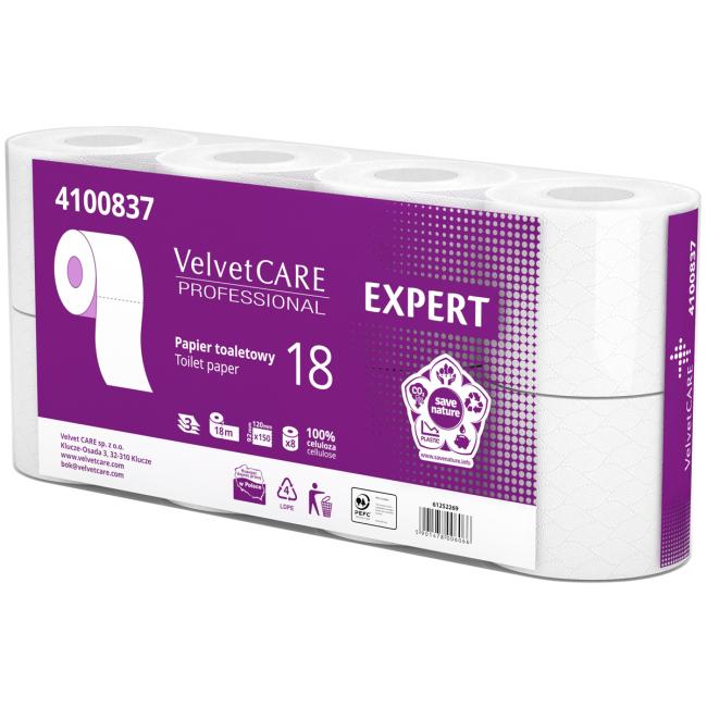 Toaletný papier 3-vrstvový VELVET CARE Expert 100% celulóza 18m (8ks) - Image 2
