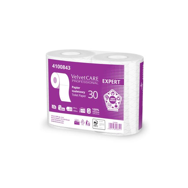Toaletný papier 3-vrstvový VELVET CARE Expert 100% celulóza 30m (4ks) - Image 2