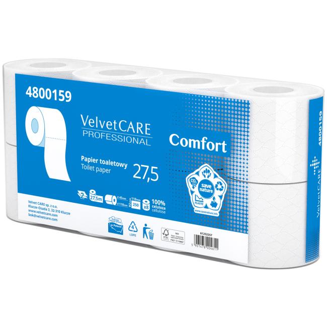 Toaletný papier 2-vrstvový VELVET CARE Comfort 100% celulóza 27,5m (8ks) - Image 2
