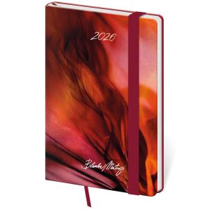 Diár Vario týždenný vreckový A6 9x14 cm s gumičkou Matragi Red 2026