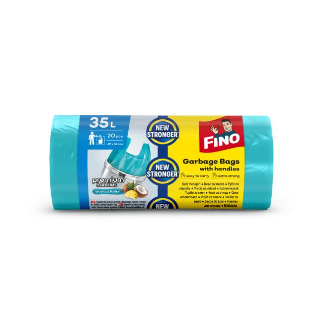 Vrecia zaväzovacie s ušami FINO Premium aromatic 35 ℓ, 10 mic., 49 x 60 cm, zelené (20 ks) - Image 2