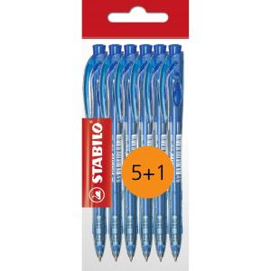 Guľôčkové pero STABILO Liner 308 modré 5+1