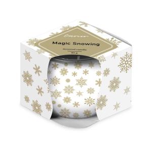 Emocio Sklo Dekor 70x62 mm Magic Snowing bielo-zlatá, vonná sviečka
