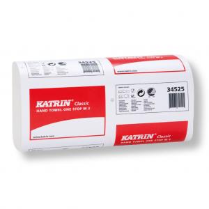 Papierové utierky 2-vrstvové KATRIN Classic Non Stop biele 25 x 160 ks