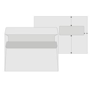 Poštové obálky C5 s páskou, okienko vpravo 45 x 90 mm, 1000 ks