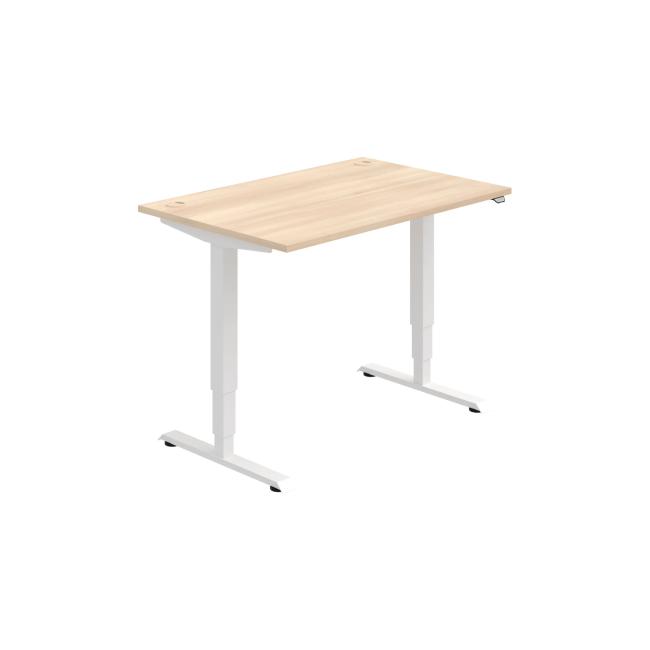 Pracovný stôl RUN, ZO, 3S, 120x64,5-130,5x80 cm, agát/biela - Image 2