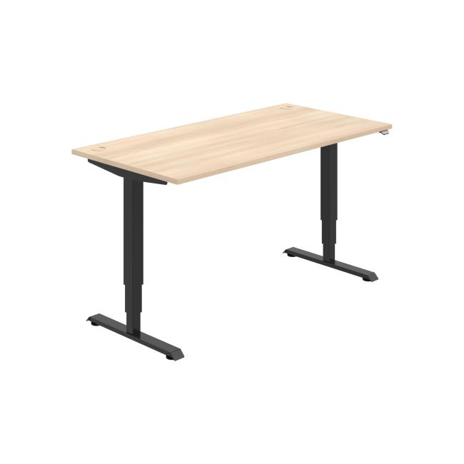 Pracovný stôl RUN, ZO, 3S, 160x64,5-130,5x80 cm, agát/čierna - Image 2