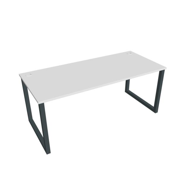 Pracovný stôl UNI O, 180x75,5x80 cm, biela/čierna - Image 2