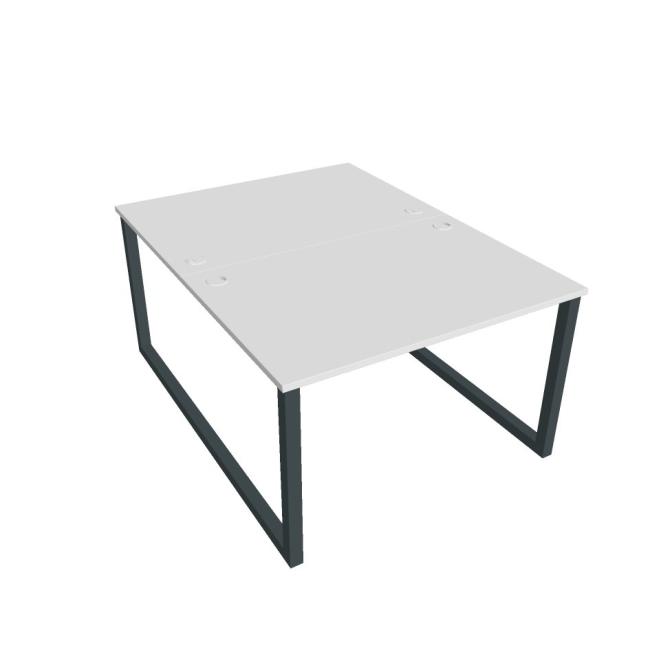 Pracovný stôl UNI O, 120x75,5x160 cm, biela/čierna - Image 2