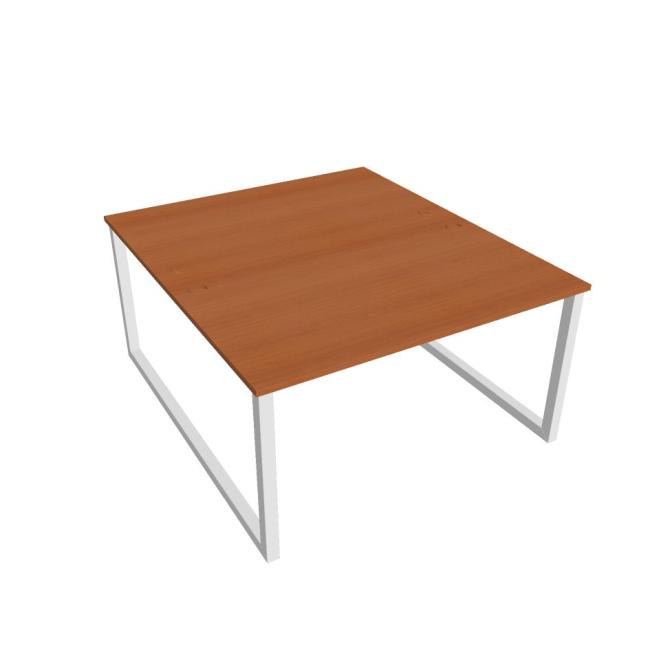 Pracovný stôl UNI O, 140x75,5x160 cm, čerešňa/biela - Image 2