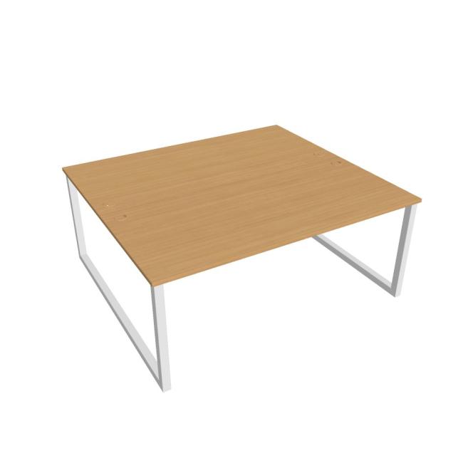 Pracovný stôl UNI O, 180x75,5x160 cm, buk/biela - Image 2
