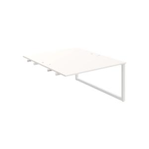 Pracovný stôl UNI O, k pozdĺ. reťazeniu, 140x75,5x160 cm, biela/biela