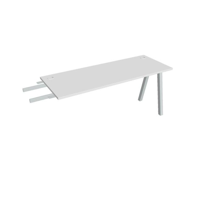 Pracovný stôl UNI A, kolmo reťaziaci, 160x75,5x60 cm, biela/sivá - Image 2