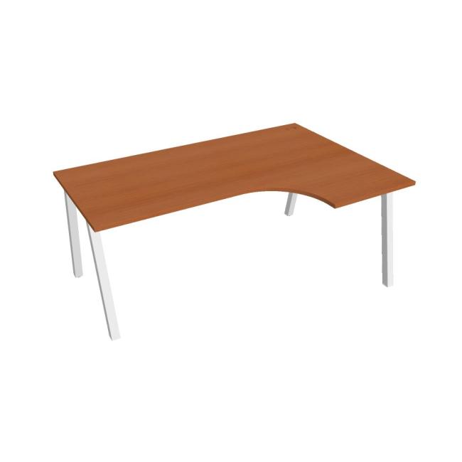 Pracovný stôl UNI A, ergo, ľavý, 180x75,5x120 cm, čerešňa/biela - Image 2