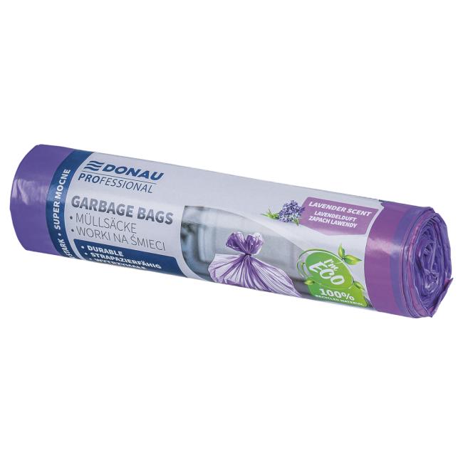 Vrecia zaťahovacie DONAU PROFESSIONAL, extra silné, 60 ℓ, 10 ks, fialové - Image 2