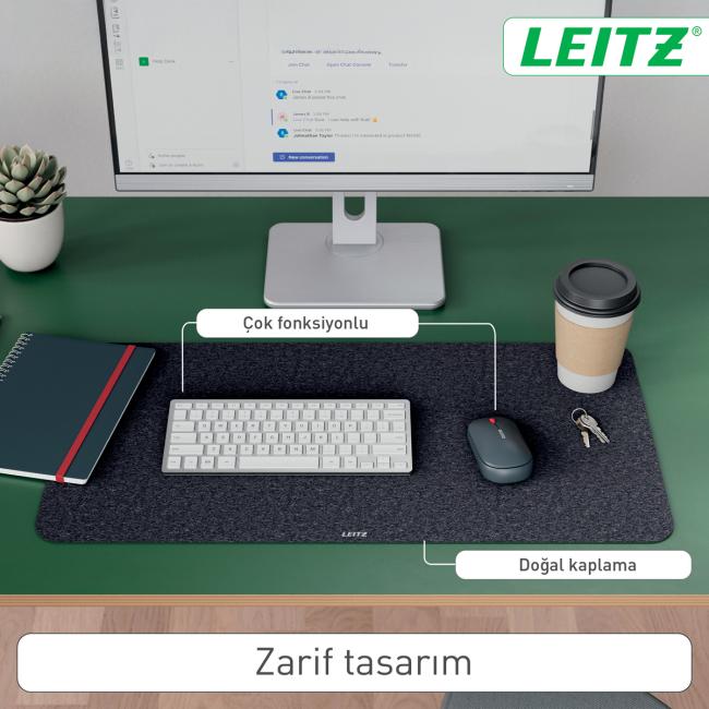 Podložka na stôl Leitz recyklovaná koža 36×70cm tmavosivá - Image 2