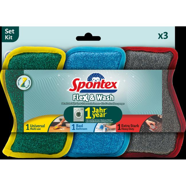 Hubka Spontex Flex&Wash 3 ks - Image 2