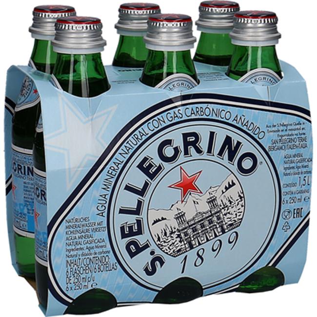Minerálna voda SAN PELLEGRINO sýtená 6 x 0,25 ℓ NEVRATNÉ SKLO – Obrázok 2