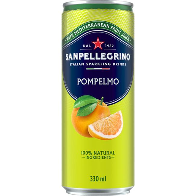 Minerálna voda SAN PELLEGRINO grapefruit 6 x 330ml v plechovke - Image 2
