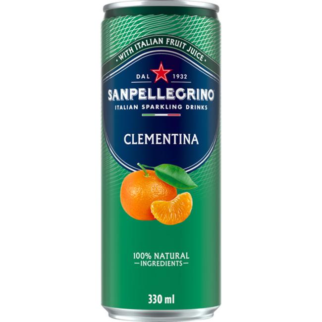 Minerálna voda SAN PELLEGRINO mandarínka 6 x 330ml v plechovke – Obrázok 2