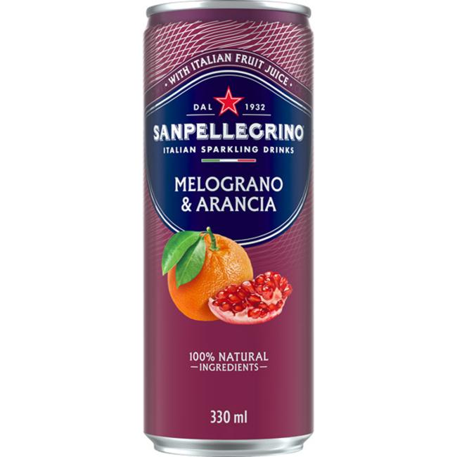 Minerálna voda SAN PELLEGRINO granátové jablko-pomaranč, 6 x330ml v plechovke - Image 2