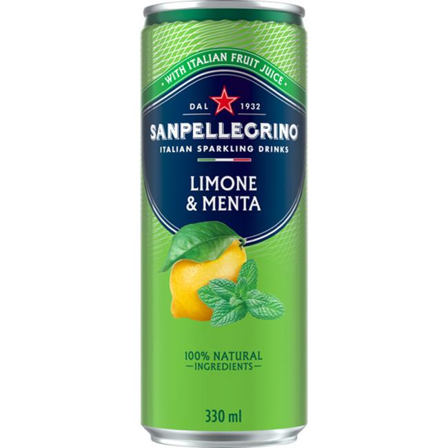 Minerálna voda SAN PELLEGRINO mäta-citrón, 6 x 330 ml v plechovke - Image 2